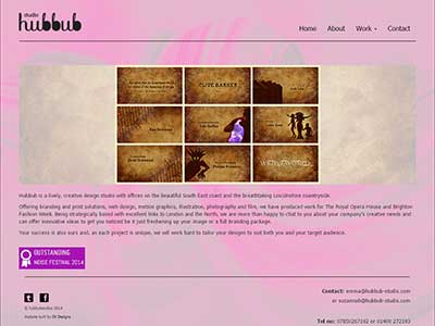 Hubbub Studio. Development of a website for a creative agency based in Hastings, East Sussex and Caythorpe, Lincolnshire